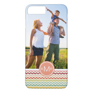 Custom Photo & Monogram Chevron Pattern 4 iPhone 8 Plus/7 Plus Case