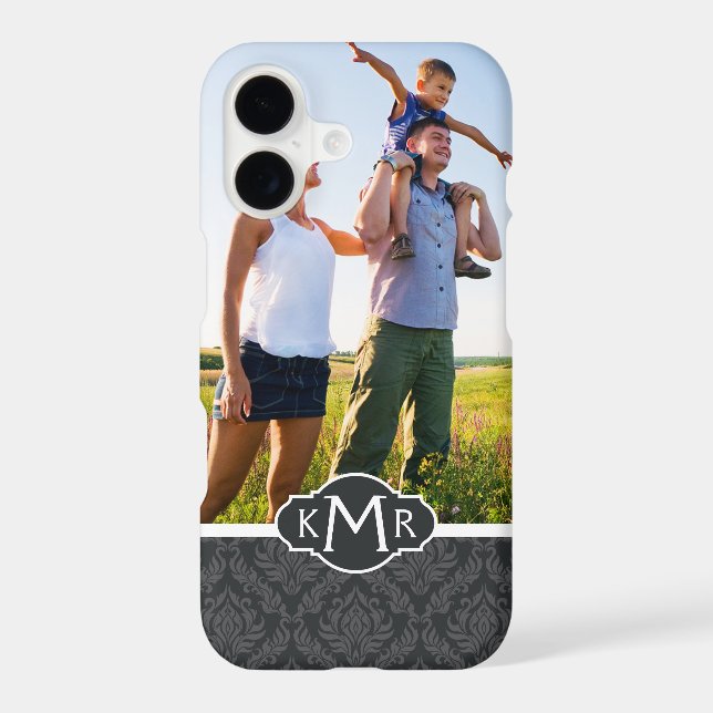 Custom Photo & Monogram Damask Pattern 6 (Back)