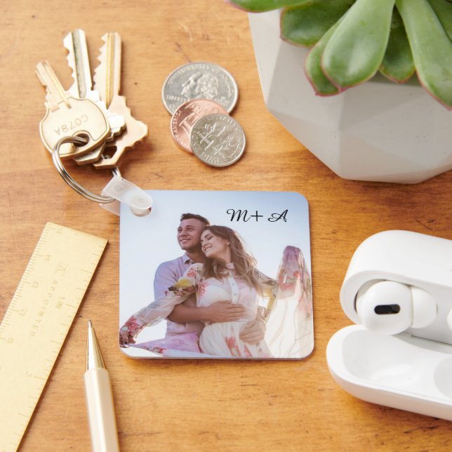 Custom Photo Monogram  Key Ring (Desk)