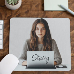 Custom Photo Monogram Office Gift  Mouse Pad