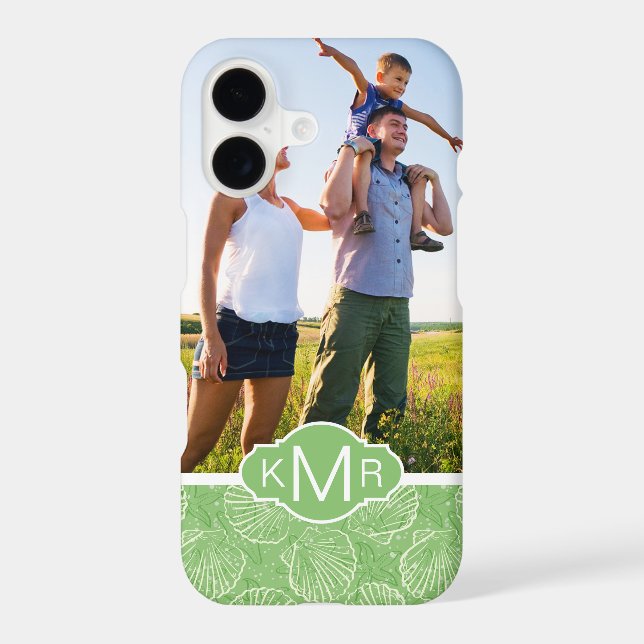 Custom Photo & Monogram Outline seashells (Back)