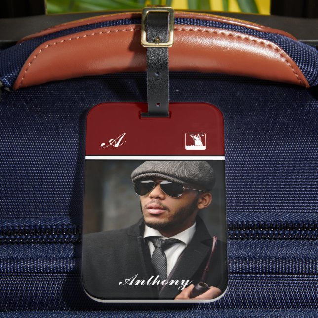 Custom Photo Monogram Personalise   Luggage Tag (Front Insitu 2)