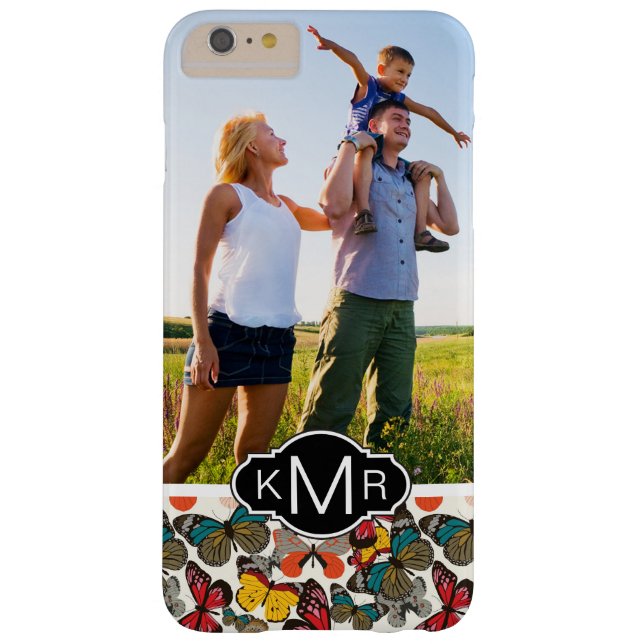 Custom Photo & Monogram Retro floral pattern 7 Case-Mate iPhone Case (Back)