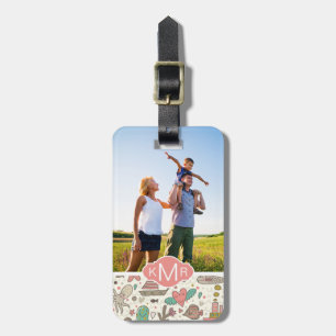 Custom Photo & Monogram Summer Ship Pattern Luggage Tag
