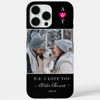 Custom Photo & Monogram Wedding/Engagement iPhone 16 Pro Max Case
