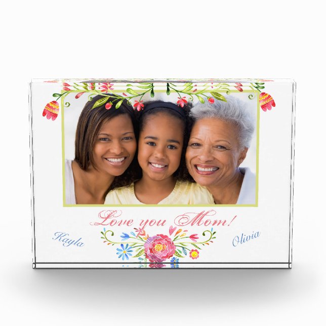 Custom Photo, Mothers Day Acrylic Gift Photo Block (Front)