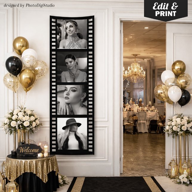 Custom Photo Movie Strip Banner, Hollywood Party  Banner (Custom Photo Movie Strip Banner, Hollywood Party Banner)