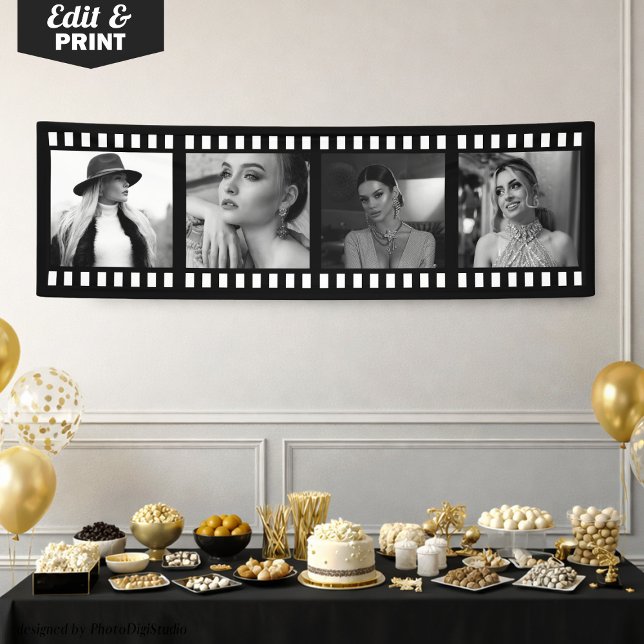 Custom Photo Movie Strip Banner, Hollywood Party  Banner (Custom Photo Movie Strip Banner, Hollywood Party Banner)