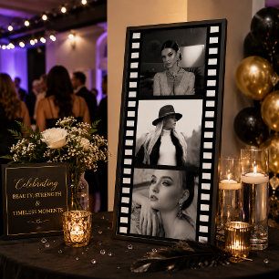 Custom Photo Movie Strip Poster, Hollywood Party Print