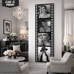 Custom Photo Movie Strip Poster, Hollywood Party Print