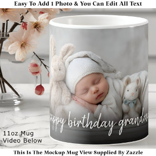 Custom Photo Mug Grandma, Modern One Photo Easy