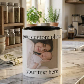 Custom Photo Mug Personalised Gift with Text