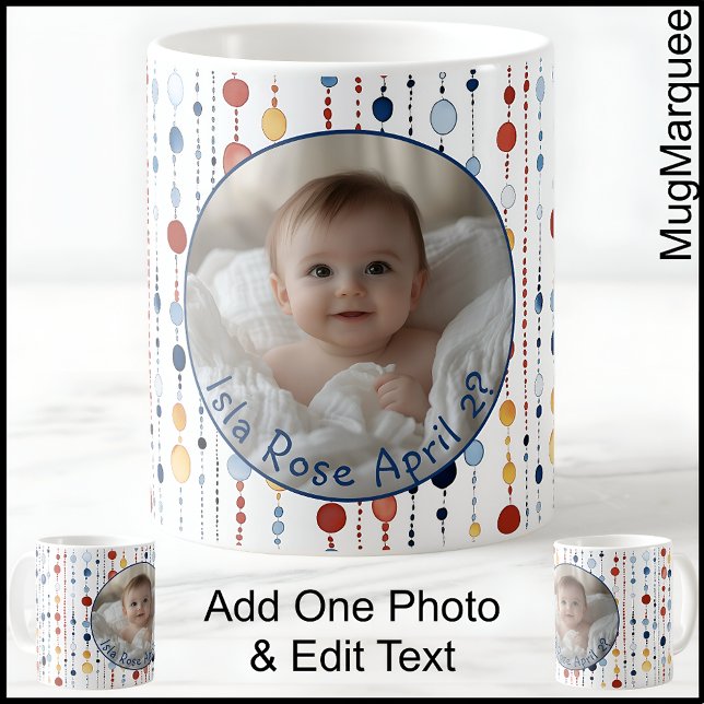 Custom Photo Mug with Colourful Dot Pattern C556 (Creator Uploaded)