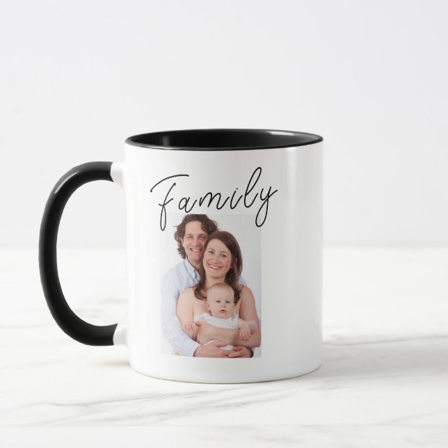 Custom Photo Mugs, Add Your Family Photo Mug (Left)