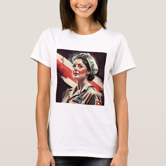 Custom Photo Mum Wife girl friend Nurse T-Shirt (Front)