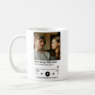Custom Photo Music Player Personalised Song Gift Coffee Mug