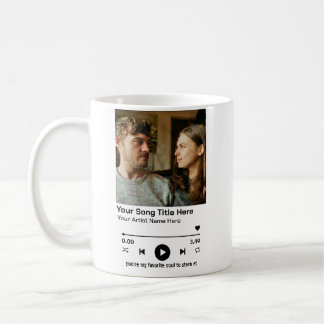 Custom Photo Music Player Personalised Song Gift Coffee Mug