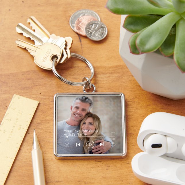 Custom Photo & Music Playlist Key Ring (Desk)