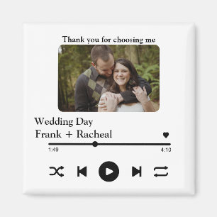 Custom photo music song playlist for couples magnet