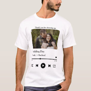 Custom photo music song playlist for couples T-Shirt