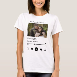 Custom photo music song playlist for couples T-Shirt