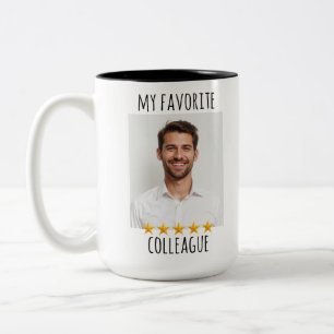 Custom Photo My Favourite Colleague 5 Star Two-Tone Coffee Mug