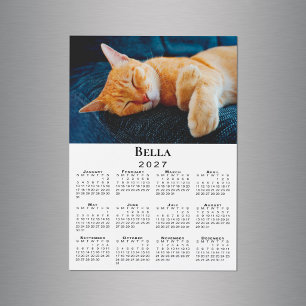 Custom Photo Name 2027 Calendar Magnet