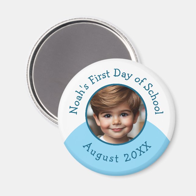 Custom Photo Name add Year First Day of School Magnet (Front/Back)