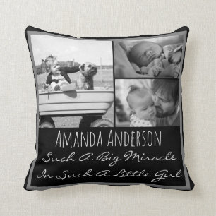 Custom photo name and quote cushion