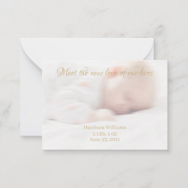 Custom photo name Baby Birth Announcement card (Front)