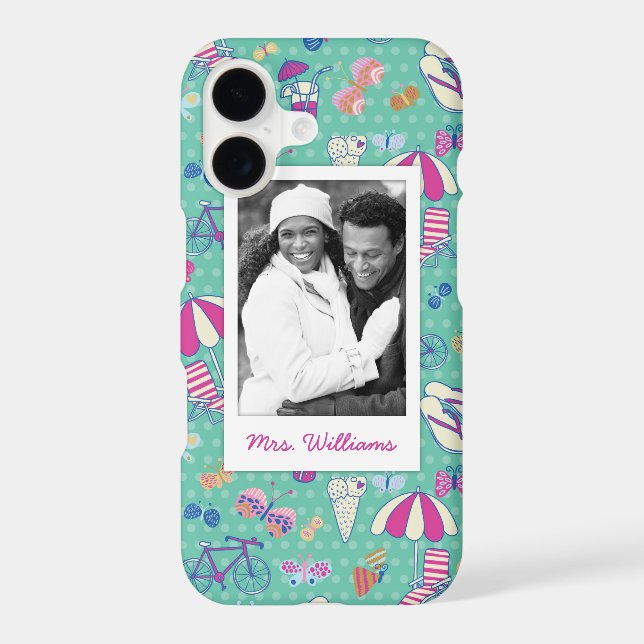 Custom Photo & Name Beautiful Summer Pattern (Back)