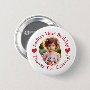 Custom Photo Name Birthday Thank You Favours 6 Cm Round Badge