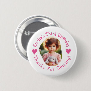 Custom Photo Name Birthday Thank You Favours 6 Cm Round Badge