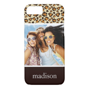 Custom Photo & Name Cheetah skin pattern iPhone 8/7 Case