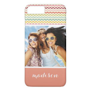 Custom Photo & Name Chevron Pattern 4 iPhone 8 Plus/7 Plus Case