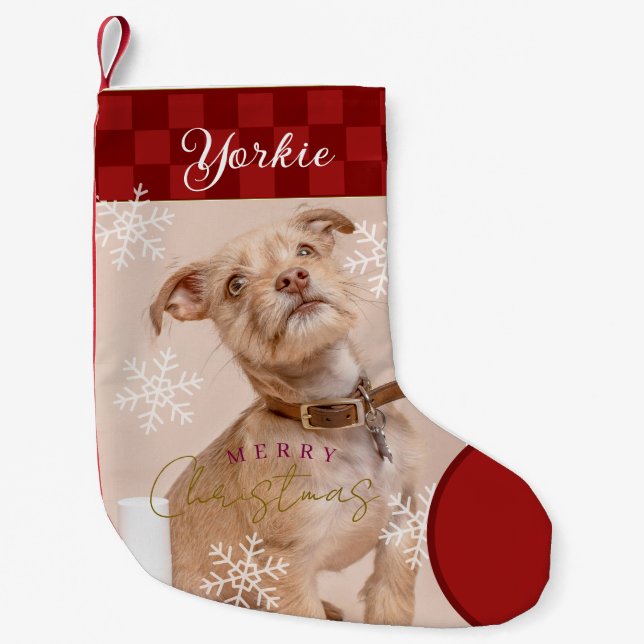 Custom Photo Name Christmas Stocking (Front)