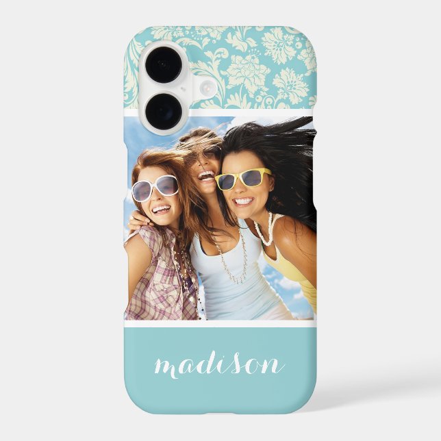 Custom Photo & Name Damask Pattern 3 (Back)