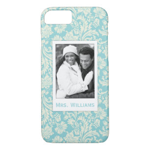 Custom Photo & Name Damask Pattern 3 iPhone 8/7 Case