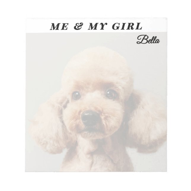 Custom Photo Name Dog Owner Emotional Quote Simple Notepad (Front)