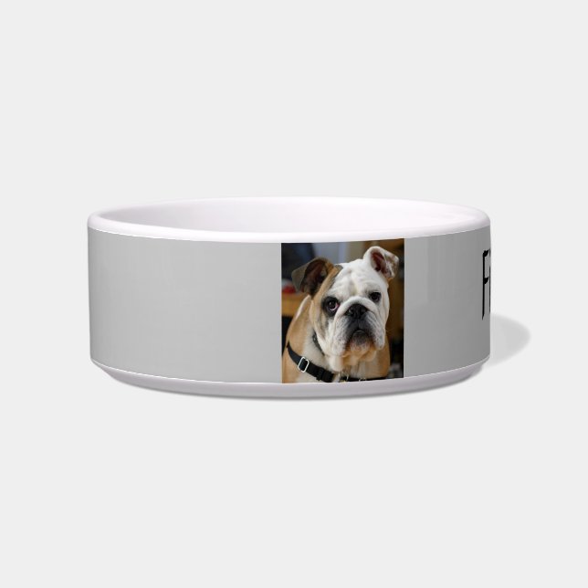 Custom Photo & Name Dog Pet Bowl (Left)