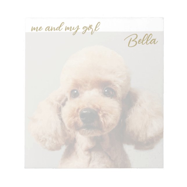 Custom Photo Name Dog Pet Lover Quote Gold Script  Notepad (Front)