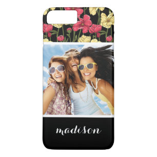 Custom Photo & Name Elegant floral pattern 2 iPhone 8 Plus/7 Plus Case