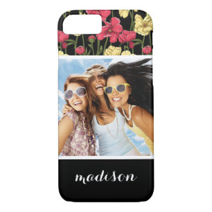 Custom Photo & Name Elegant floral pattern 2 iPhone 8/7 Case