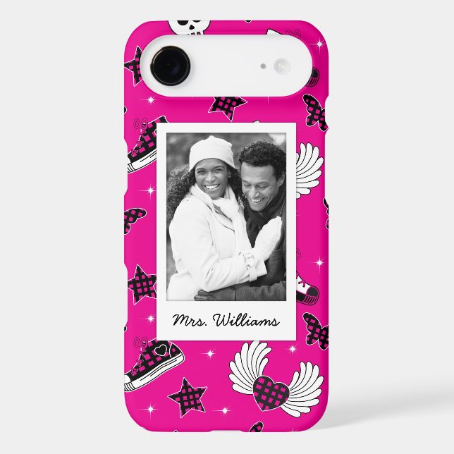 Custom Photo & Name Emo Symbols Case-Mate iPhone Case (Back)