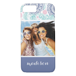 Custom Photo & Name Ethnic Paisley Pattern iPhone 8/7 Case