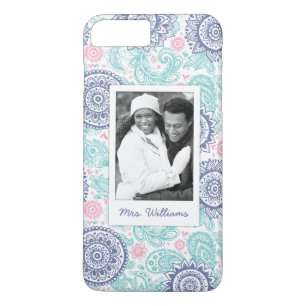 Custom Photo & Name Ethnic Paisley Pattern iPhone 8 Plus/7 Plus Case