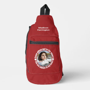Custom Photo & Name Far Apart Love Sling Bag