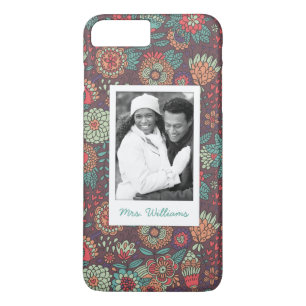 Custom Photo & Name floral cartoon pattern iPhone 8 Plus/7 Plus Case