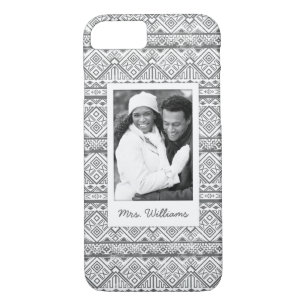 Custom Photo & Name Geometric Aztec Pattern 2 iPhone 8/7 Case