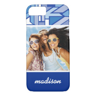 Custom Photo & Name Geometric pattern 2 iPhone 8/7 Case